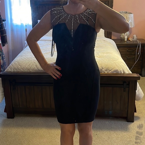 Betsy & Adam Black Embellished Dress Sz 6 - Picture 8 of 8